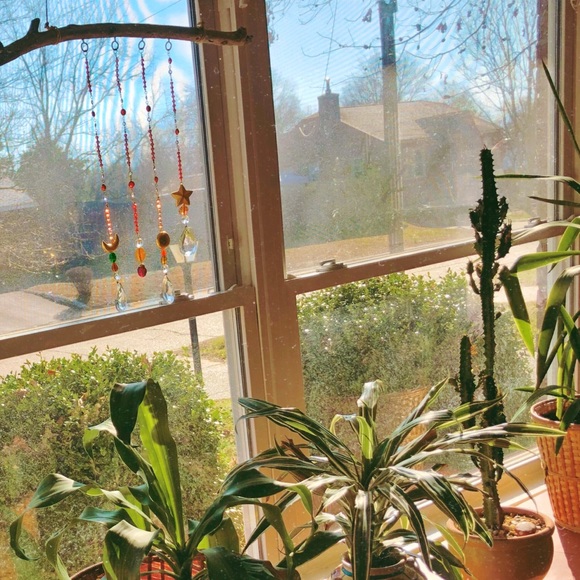 Handmade Driftwood Hanging Prism Sun Catcher - Picture 2 of 6